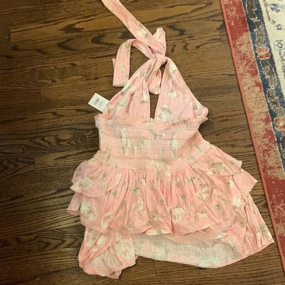 LoveShackFancy ruffled open-back mini dress NWT